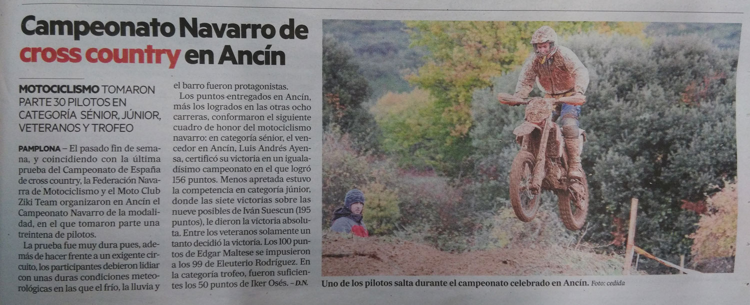 El Cross Country de Anc&iacute;n en prensa
